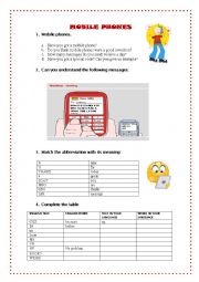 English Worksheet: Mobile phones