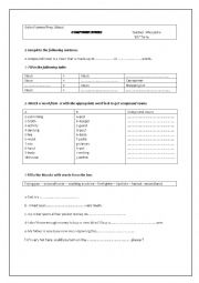 English Worksheet: compound nouns