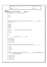 English Worksheet: Nouns and pronouns Quiz 