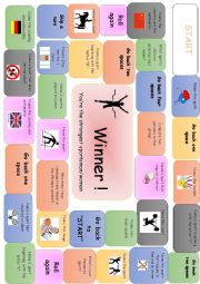 English Worksheet: Sports board game