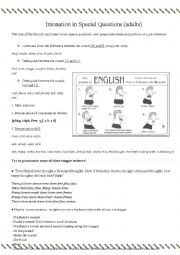 English Worksheet: Intonation in Special Questions