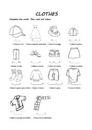 English Worksheet: CLOTHES