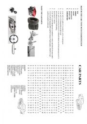 English Worksheet: Car parts
