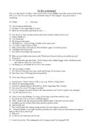 English Worksheet: Restaurant role play