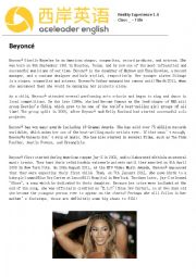 English Worksheet: Beyonc 