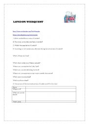 English Worksheet: LONDON WEBQUEST