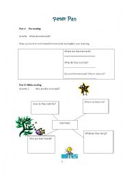 English Worksheet: Peter Pan Reading Materials Part 4