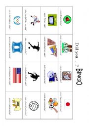 English Worksheet: Did you RPS Bingo.