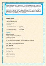 English Worksheet: Reading comprehension about unemployment