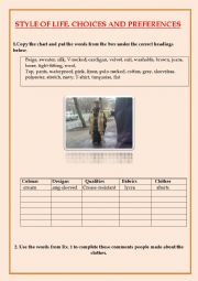 English Worksheet: Style of life
