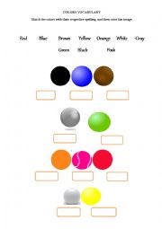 English Worksheet: Colors Vocabulary