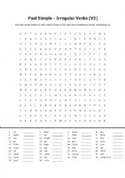 English Worksheet: Past Simple - word search
