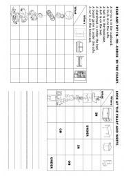 English Worksheet: Toys position chart