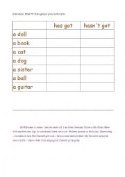 English Worksheet: Have got - listening activity