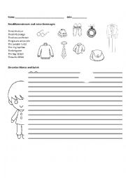 English Worksheet: clothes and descriptions
