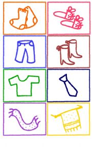 Flashcards/memory game CLOTHING items