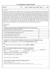 English Worksheet: This is a global test for the 2nd year bac students
