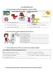 English Worksheet: CLOTHES DESCRIPTIONS