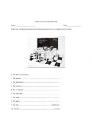 Prepositions for Place Worksheet