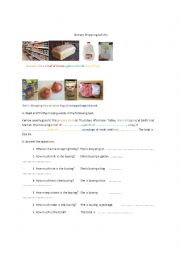 English Worksheet: Grocery Shoping Activity