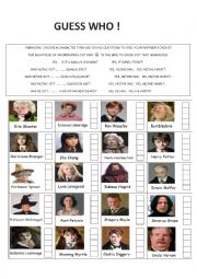 English Worksheet: Guess who pairwork Harry Potter version 