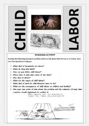 Child labour speaking activity