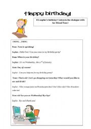 English Worksheet: Birthday party!