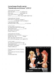 English Worksheet: Diamonds are forever (Song)