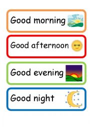 English Worksheet: Good morning flashcards