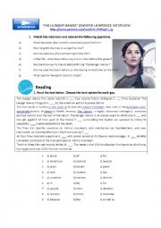 English Worksheet: Cinema - The Hunger Games - Jennifer Lawrence interview