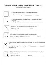 English Worksheet: Roll the Dice - Speaking Activity 