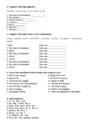 English Worksheet: Exercises fo Muzzy in Gondoland Part 1