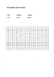 English Worksheet: animals