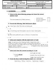English Worksheet: Mid Term Test 2 Bac eco/sc