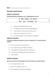 English Worksheet: Langauge exercise