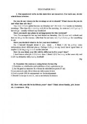 English Worksheet: Future Forms