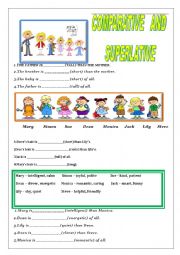 English Worksheet: comparative and superlative