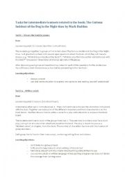 English Worksheet: Lesson plan for working with The Curious Incident of the Dog in the Night-time by Mark Haddon