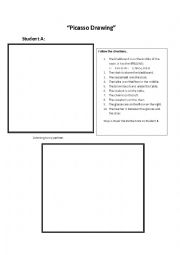 English Worksheet: Picasso Drawing - Preposition