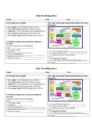 English Worksheet: There is/are, imperatives, giving directions quiz