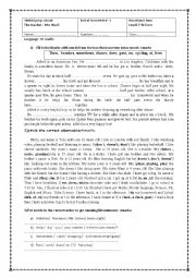 English Worksheet: test for the 7thfrom