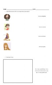 English Worksheet: Physical description