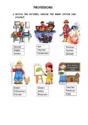 English Worksheet: PROFESSIONS