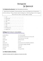 English Worksheet: Formation by Beyonce