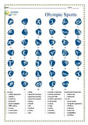 English Worksheet: Rio 2016 Olympic pictogram 