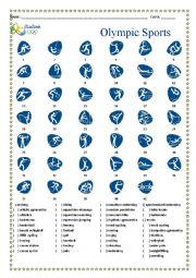 English Worksheet: Rio 2016 Olympic pictogram 