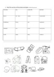 English Worksheet: English words