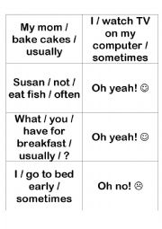 English Worksheet: Oh yeah! Oh no! Adverbs of frequency.