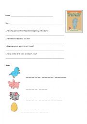 English Worksheet: There is a Bird on Your Head