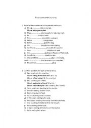 English Worksheet: Present continuous